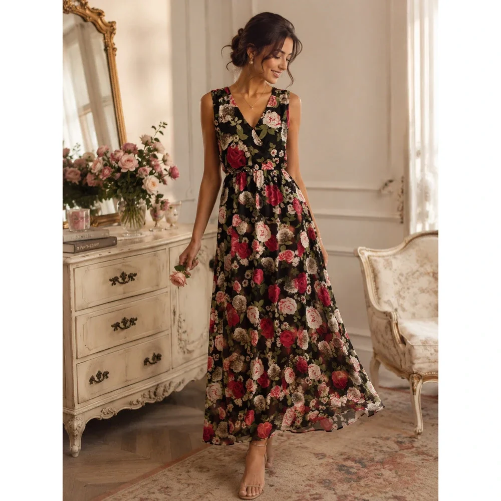 disney maxi dress Disney | Dresses | Disney Beauty The Beast Sz Xs Black Rose Floral Long Maxi Dress Sleeveless
